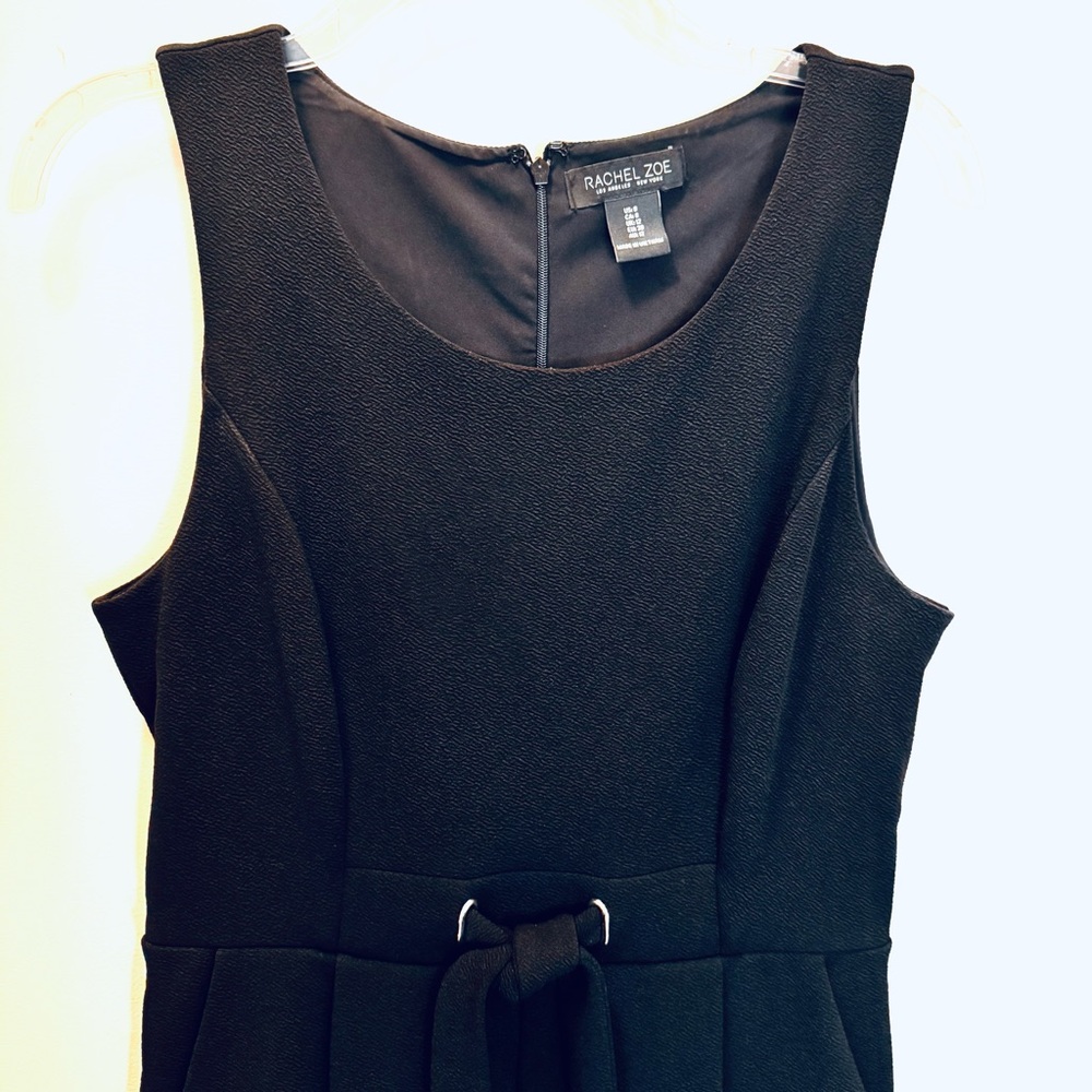 Rachel Zoe Classic Black Cropped Jumpsuit with Tie Waistband - Picture 3 of 8